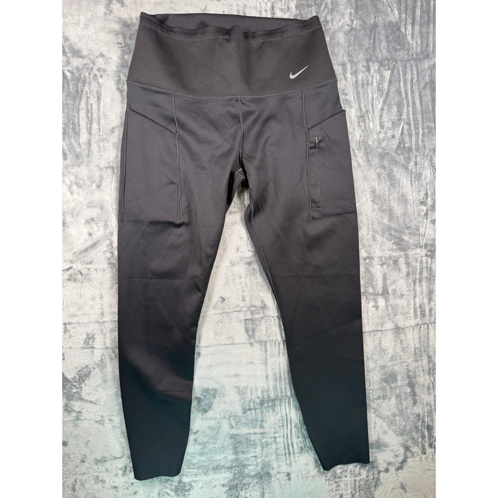 Nike Leggings Womens S Black Go Firm-Support High-Waisted 7/8 Pockets Training
